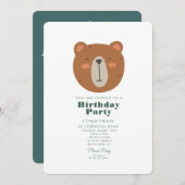 Einfache Niedliche Bärenwälder mit Tieren zum Gebu Einladung (Vorne/Hinten)