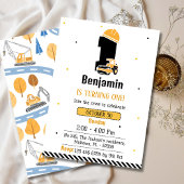 Einfache niedliche Baukastenwagen Kinder 1. Geburt Einladung