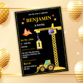 Einfache niedliche Baukastenwagen Kinder 1. Geburt Einladung