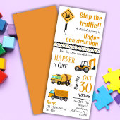 Einfache niedliche Baukastenwagen Kinder 1. Geburt Einladung