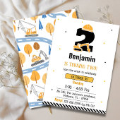 Einfache niedliche Baukastenwagen Kinder 2. Geburt Einladung