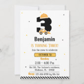 Einfache niedliche Baukastenwagen Kinder 3. Geburt Einladung (Vorderseite)