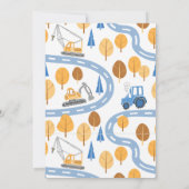 Einfache niedliche Baukastenwagen Kinder 3. Geburt Einladung (Rückseite)