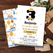 Einfache niedliche Baukastenwagen Kinder 3. Geburt Einladung