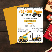 Einfache niedliche Baukastenwagen Kinder 3. Geburt Einladung
