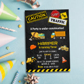 Einfache niedliche Baukastenwagen Kinder 3. Geburt Einladung