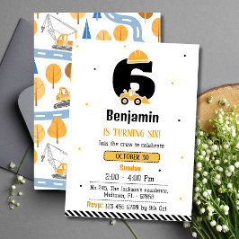 Einfache niedliche Baukastenwagen Kinder 6 Jahre a Einladung