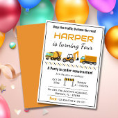 Einfache niedliche Bauskinder 4. Geburtstag Einladung