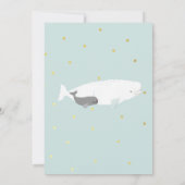 Einfache Niedliche Beluga Whale Light Blue Baby Du Einladung (Rückseite)