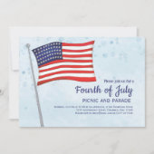 Einfache Niedliche, blaue Amerikanische Unabhängig Einladung (Vorderseite)