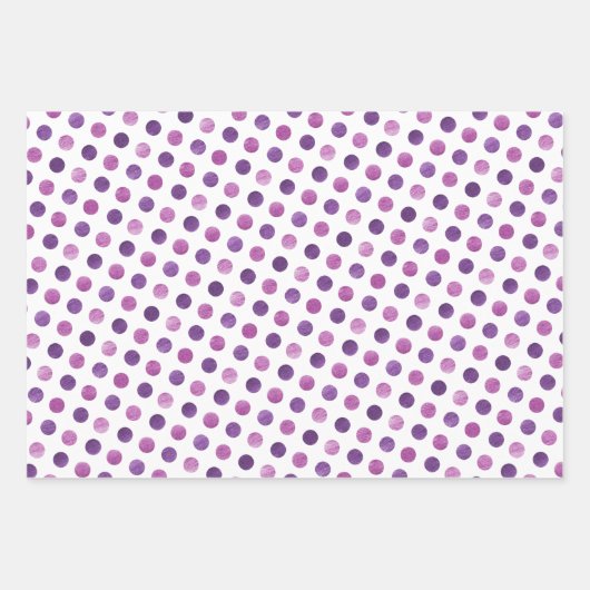 Einfache Niedliche Blue Gold Lila Polka Dots Xmas Geschenkpapier Set (Vorderseite)