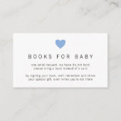 Einfache Niedliche Blue Heart Books für Babydusche Begleitkarte (Vorderseite)