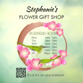 Einfache Niedliche Blume Geschenkshop mit QR-Code Fensteraufkleber (Blatt 3)
