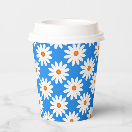 Einfache Niedliche Blumendärme Pappbecher (Rückseite)