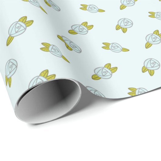 Einfache Niedliche Blumenmuster-Rose Geschenkpapier (Rolleneckpunkt)
