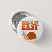 Einfache Niedliche Cartoon Schnecke Groovittext Button (Vorne & Hinten)