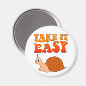 Einfache Niedliche Cartoon Schnecke Groovittext Magnet (Vorderseite/Rückseite)