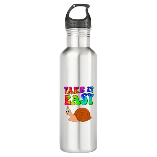 Einfache Niedliche Cartoon-Schnecke mit Groovittex Edelstahlflasche (Vorderseite)