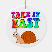 Einfache Niedliche Cartoon-Schnecke mit Groovittex Keramik Ornament (Hinten)