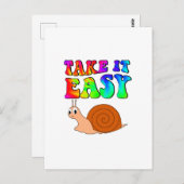 Einfache Niedliche Cartoon-Schnecke mit Groovittex Postkarte (Vorne/Hinten)