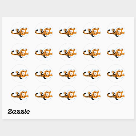 Einfache Niedliche Cartoon Tiger Sticker (Blatt)