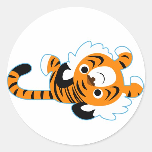 Einfache Niedliche Cartoon Tiger Sticker (Vorderseite)