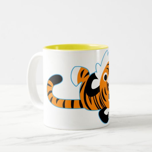 Einfache Niedliche Cartoon Tiger Tasse (Vorderseite Links)