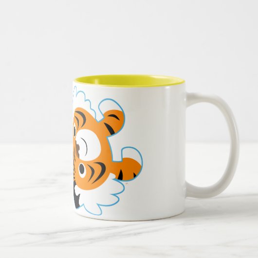 Einfache Niedliche Cartoon Tiger Tasse (Rechts)