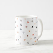 Einfache Niedliche Cat Paws Print Pattern Multicol Kaffeetasse (VorderseiteRechts)