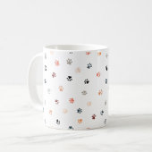 Einfache Niedliche Cat Paws Print Pattern Multicol Kaffeetasse (Vorderseite Links)