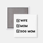 Einfache Niedliche Checkbox-Ehefrau Mama Hund Mama Magnet (Vorderseite/Rückseite)