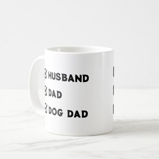 Einfache Niedliche Checkbox Mann, Vater, Dog Papa Kaffeetasse (Vorderseite Links)