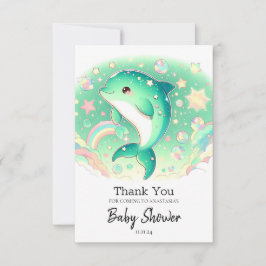 Einfache Niedliche Dolphin-Babydusche Dankeskarte