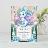 Einfache Niedliche Dragon Baby-Dusche Einladung (Stehend Vorderseite)