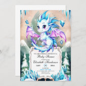 Einfache Niedliche Dragon Baby-Dusche Einladung (Vorne/Hinten)