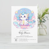 Einfache Niedliche Dragon Baby-Dusche Einladung (Stehend Vorderseite)