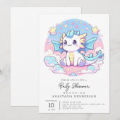 Einfache Niedliche Dragon Baby-Dusche Einladung (Vorne/Hinten)