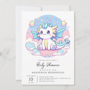 Einfache Niedliche Dragon Baby-Dusche Einladung