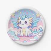Einfache Niedliche Dragon Baby-Dusche Pappteller (Vorderseite)