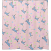 Einfache Niedliche Einhornregenbogenstruktur nahtl Duschvorhang (Vorderseite)