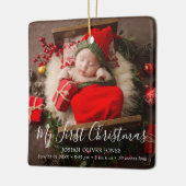 Einfache Niedliche Elegant Baby Foto Mein erstes W Keramikornament (Links)