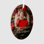 Einfache Niedliche Elegant Foto Baby First Christm Ornament (Vorderseite)