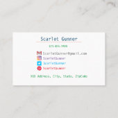 Einfache Niedliche florale Visitenkarte (Rückseite)