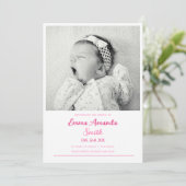 Einfache niedliche Geburtshilfeverkündung Dankeskarte (Stehend Vorderseite)