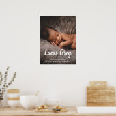 Einfache Niedliche Geburtsstats Foto Baby Kinderzi Poster (Küche)