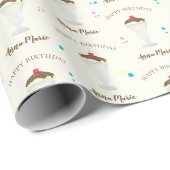 Einfache Niedliche Geburtstag Farbenfrohe Eiscreme Geschenkpapier (Rolleneckpunkt)