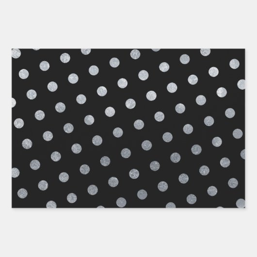 Einfache Niedliche Girly Black mehrfarbige Polka D Geschenkpapier Set (Vorderseite 3)