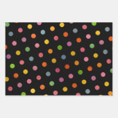 Einfache Niedliche Girly Black mehrfarbige Polka D Geschenkpapier Set (Vorderseite 2)