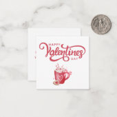 Einfache Niedliche Girly Happy Valentine's Day Mitteilungskarte (Vorderseite/Rückseite Beispiel)