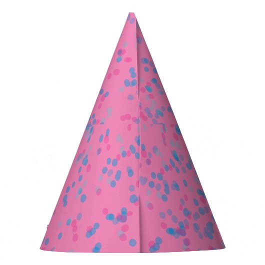 Einfache Niedliche Girly Pastel Pink Lila Blue Dot Partyhütchen (Rückseite)